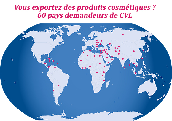 carte exportation produits cosmétiques